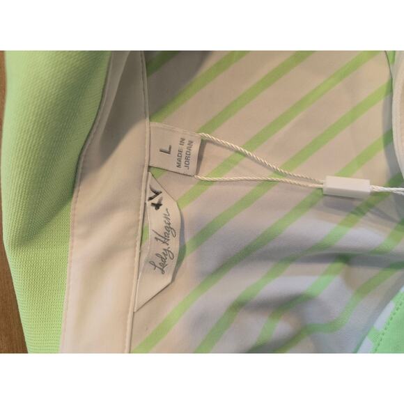 Lady Hagen Green Striped Sleeveless shirt Size L NWT - Picture 8 of 10